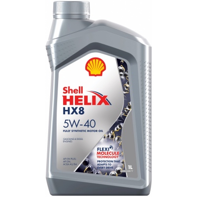 Моторное масло Shell Helix HX8 Synthetic 5W-40 синтетическое, 1 л.